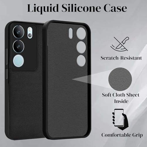 Image of Jkobi Rubberised Back Cover Case for Vivo V29 | Vivo V29 Pro 5G (Textured Grip Design | Micro-Fiber Cloth Inside | Slim and Light Weight | Soft Touch and Feel)