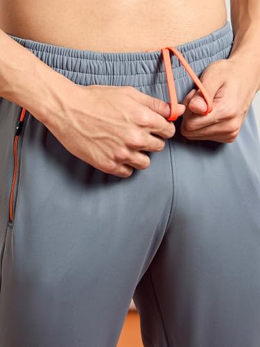 Image of TECHNOSPORT Mens Polyester Slim Fit Activewear Track Pant with SPF50+ for Running, Workout Wear Antimicrobial & Quick Dry