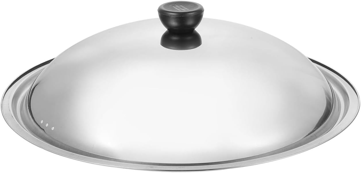 Stainless Steel Cooking Pot Lid,Replacement Pan Cover for Pans Pots Wok and Skillets,Anti-Scald Pan Lid Cover,Universal Pot Lid for Cooking,Thicken Pot Cover Protector for Kitchen,34cm