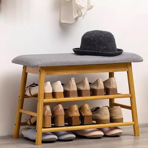 Armoire d'entrée étroite et petit banc à chaussures avec rangement pour couloir encombré