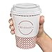 Sweetzer & Orange 12 Oz. Disposable Paper Coffee Cups with Lids (Set of 50) Includes Stir Sticks and Sleeves - Great Checkered Design for Tea, Hot Chocolate, Mochas and Lattes, Too (Red)