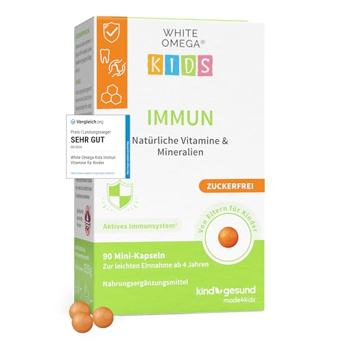 Vitamine für Kinder – für das Immunsystem – zuckerfrei – Omega-3, Vitamin C, D3+K2, Selen, Zink – 90 Mini-Kapseln (1 Monat) Vitamine für Kinder – für das Immunsystem – zuckerfrei – Omega-3, Vitamin C, D3+K2, Selen, Zink – 90 Mini-Kapseln (1 Monat)