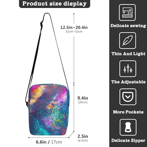Neon Colored Snake Print messenger bag for men crossbody bag men Shoulder Handbags Adjustable Strap for School Travel3