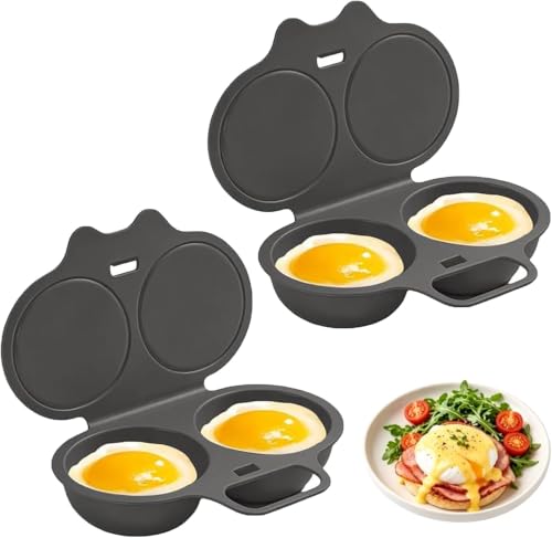 2 Piezas Escalfador Huevos Microondas, 2 Cavidades Escalfador Huevos