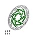 predolo Bike Disc Brake Rotor with Screws, 160mm, Hollow Men Women Component Bicycle Disc Brake Rotor Parts, for Road Bike Cycling, Green