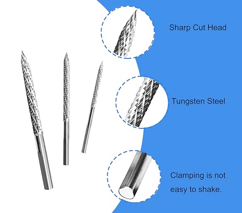 Image of Tire Repair Carbide Burr Drill Bit & Reamer Kit (3-Pack) - 3 Size (3mm /4.5mm /6mm) for Car Auto Truck Tire Puncture Repair Carbon Steel Repair Tools