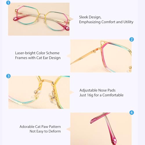 Image of Firmoo Cat Eye Blue Light Reading Glasses for Women, Stylish Cateye Computer Reading Glasses, UV400 Protection