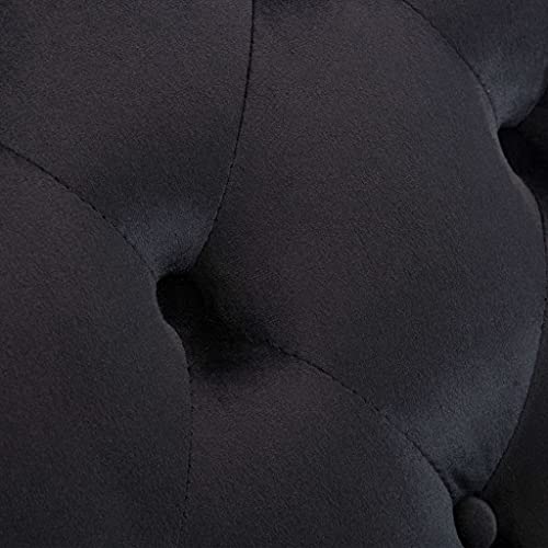 vidaXL Chaiselongue Samt dick gepolstert Home Modern Sleeper Sofa Liege Couch für Schlafzimmer Wohnzimmer Freizeit Club Stuhl Sofa Bett Schwarz