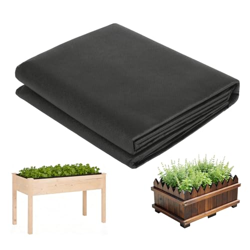 HeQiD 63 * 114 in Raised Garden Bed Liner Cuttable Non Woven Fabric Plant Liner Non Woven Fabric Liner for Large Veg Trough Replacement Felt Window Box Liners for Greenhouse Vegetable Gardening