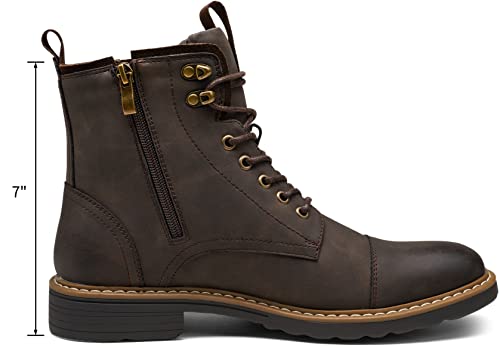 Image of Vostey Mens Motorcycle Boots With Side Zipper Dress Boot