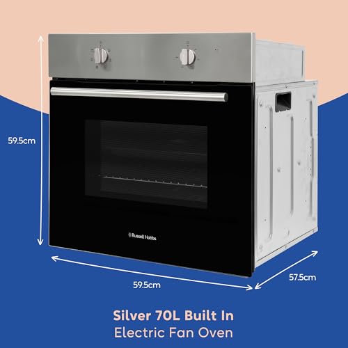 Russell Hobbs 70L, 60cm Wide, Single Electric Built-in Fan Oven and Grill in Stainless Steel, 6 Oven Functions, RHFEO7004SS - Image 3