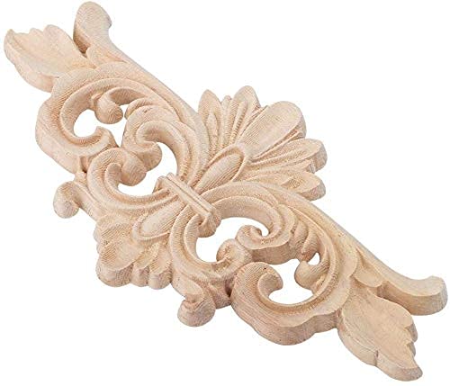 2 Stücke Blume Geschnitzte Lange Onlay Applique Carving Aufkleber Möbel Tür Dekoration(16 * 7.5CM)