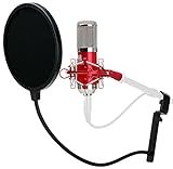 Pronomic CM-100R micrófono de membrana grande de estudio & protector pop