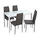 Noorsk Design Conjunto de Mesa de Comedor 120x70 + 4 sillas Clasik (Sillas Grises)