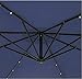 Best Choice Products 10ft Solar LED Offset Hanging Market Patio Umbrella w/Easy Tilt Adjustment, Polyester Shade, 8 Ribs for Backyard, Poolside - Navy Blue