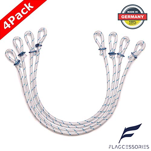Flagcessories Fahnenschlingen Set zur Fahnenbefestigung von Fahnen und Flaggen am Fahnenmast, für Fahnenmasten bis 100 mm Durchmesser, Länge = 41cm, Premium Fahnenmast Zubehör - 4 Stück