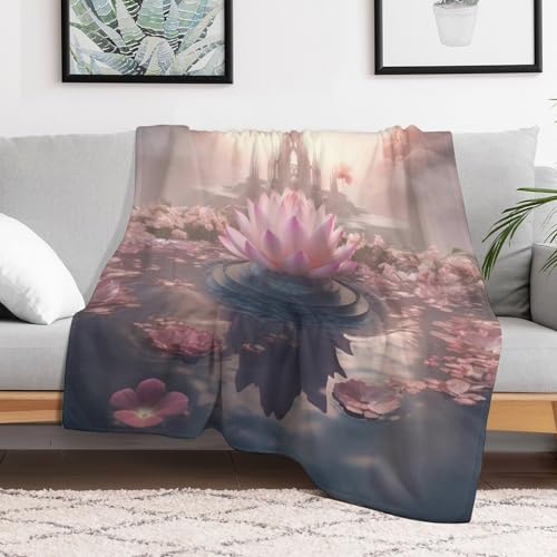Couverture polaire douce et chaude Lotus plaid isolant toutes saisons - 3