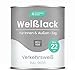 Produktbild Grundmann Weisslack - 3 Kg - RAL 9016 Verkehrsweiss - Seidenmatt - 4in1 Grundierung & Decklack - Premium Weißlack - Hohe Beständigkeit & Deckkraft - Holz, Metall, Kunststoff
