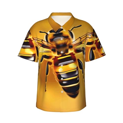 Chemise hawaïenne homme imprimé abeille et short de plage assorti