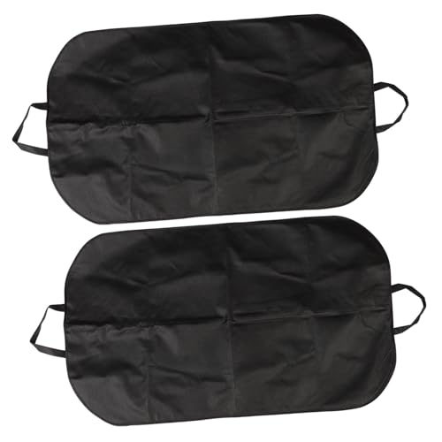 Wakauto 2 Pcs Portable Travel Suit Cover Bag Thickened Folding Garment Protector for Business Black Zipper for Closet Storage