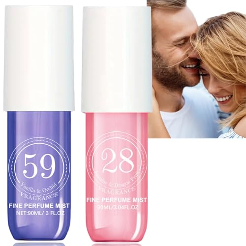 2pcs Brazilian Hair and Body Parfum Fragrance Spray for Women - Long Lasting Fruity Floral Mist #28, #59