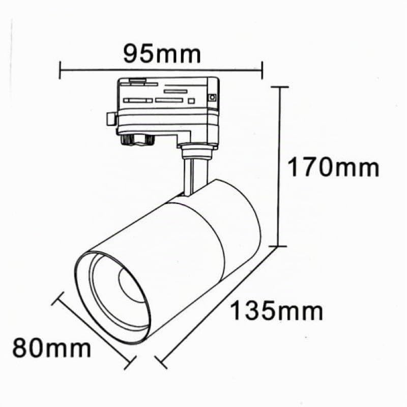 SILAMP Spot LED sur Rail 30W 80° Triphasé Blanc (Pack de 5) - Blanc Neutre 4000K - 5500K