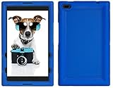 Bobj Rugged Case for Lenovo Tab 4 8 inch, TB-8504F, TB-8504X (NOT FOR Tab 4 8 Plus TB-8704) - BobjGear Custom Fit - Patented Venting - Sound Amplification - BobjBounces Kid Friendly (Batfish Blue)