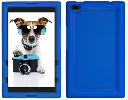 Bobj Rugged Case for Lenovo Tab 4 8 inch only TB-8504F or TB-8504X (NOT for TB-8304F or Plus Model TB-8704) - BobjGear Custom Fit - Patented Venting - BobjBounces Kid Friendly (Batfish Blue)