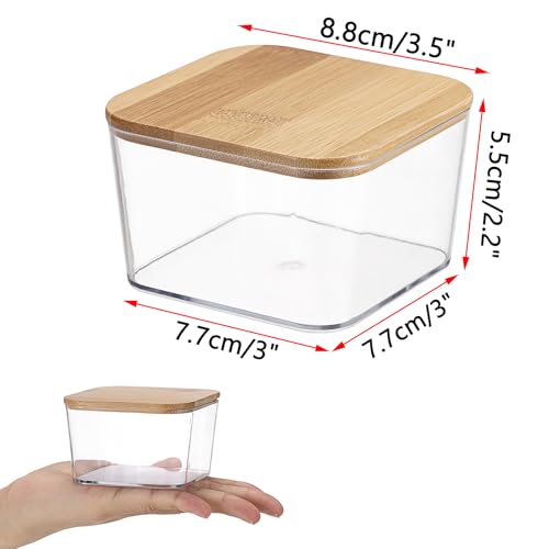Boîte acrylique transparent avec couvercle Hipiwe pour ranger et protéger vos cotons-tiges