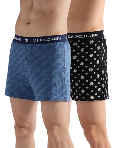 Image of U.S. Polo ASSN. Mens OEX09 Comfort Regular Fit Solid Boxers - Pack of 2