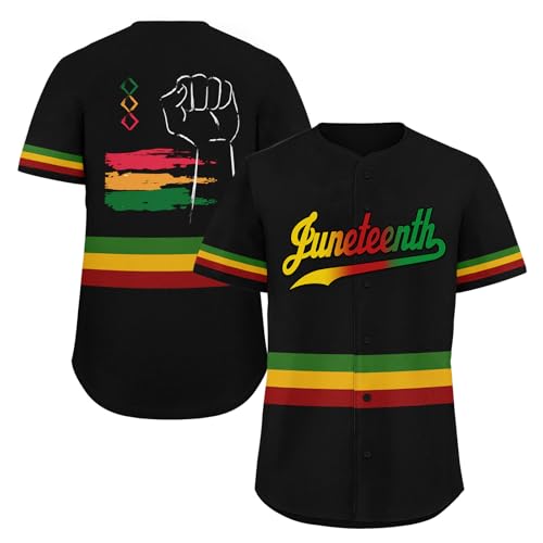 Onegam Juneteenth Custom Baseball Jersey, Personalized Breathable 1865 Graphic Unisex Button Down Softball Shirts