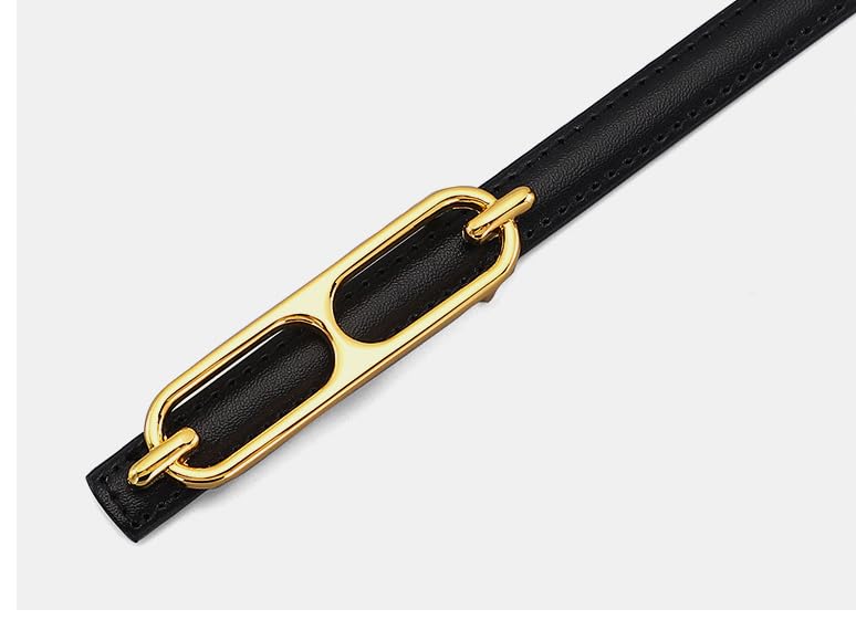 Womens Designer Belt for Jeans Dress, Ladies Fashion Skinny Belt with Gold Buckle4