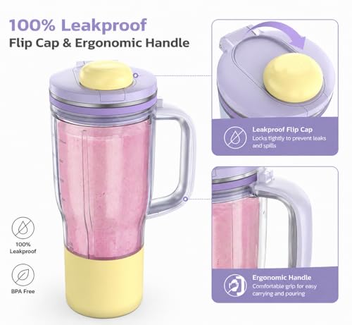 Image of 26oz Replacement Cup for Ninja BlendBOSS DB351 & DB301 Blender Lavender | Personal Smoothie Travel Tumbler Compatible with Blend BOSS Leakproof Lid & Detachable Straw, Dishwasher Safe for Daily Use