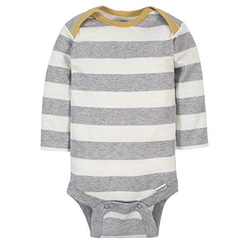 Gerber Baby Boys' 6-Pack Long-Sleeve Onesies Bodysuit, Dinosaur Blue, 3-6 Months #TOP2