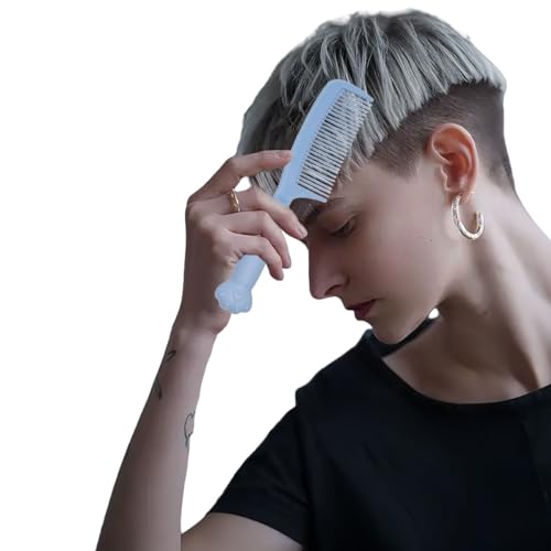 Traziewell Comb Set for Styling Men and Women with Handle Curly Combs Painless Smooth Hair Care Detangling Hairbrushes with Blue Personalised Mirror,SZ000508 - Image 7