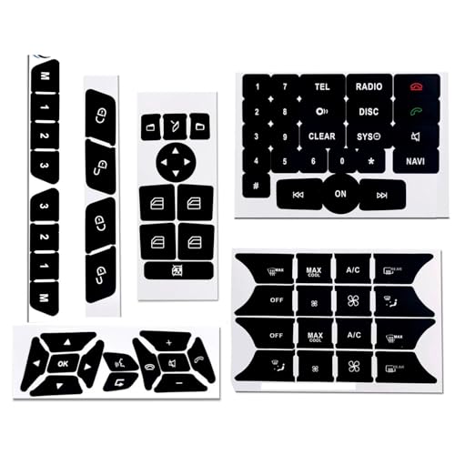 Autocollants de réparation boutons Mercedes W204 W212 GLK noir mat