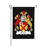 LOBTNDCY Bruce Family Crest Coat Of Arms Garden Flag 12.5''X18'' Family Decorative Welcome Banner Outside Yard Flag Festival Ornaments Decoration-Double-Sided Print 12.5''X18'', black