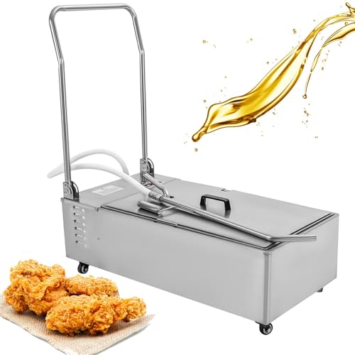 Komercyjny wózek z filtrem oleju 55 l, 370 W bez instalacji stalowej frytownicy z wężem. Przenośny mobilny separator smaru do konserwacji głębokiego smażenia w restauracji. Konstrukcja kaktowa
