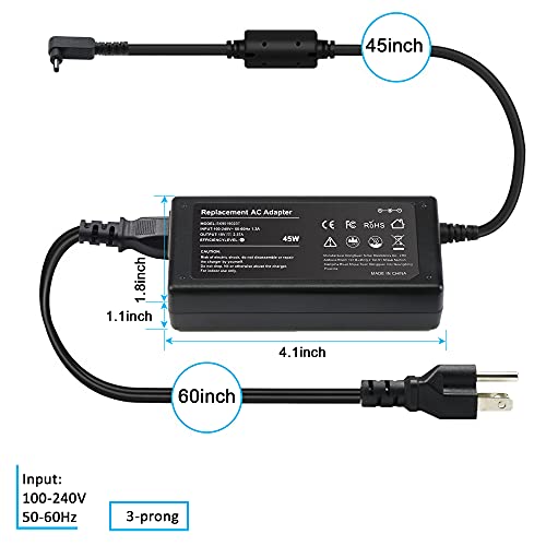 19V 2.37A 45W Ac Adapter Laptop Charger For Acer Aspire 5 A515-44 A515-46 A515-54 A515-54G A515-55 A515-56 A517-52; Acer Chromebook R11 Series Pa-1450-26 Power Cord #TOP7