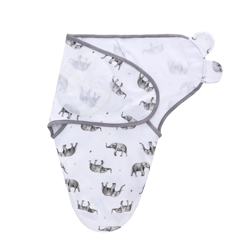Image of LAT Swaddle Blanket with zip Baby Girl Boy-Easy Adjustable 3 Pack Infant Sleep Sack Wrap Newborn Babies 100% Cotton Sleep Bag(Gray Elephants,0-3Months)