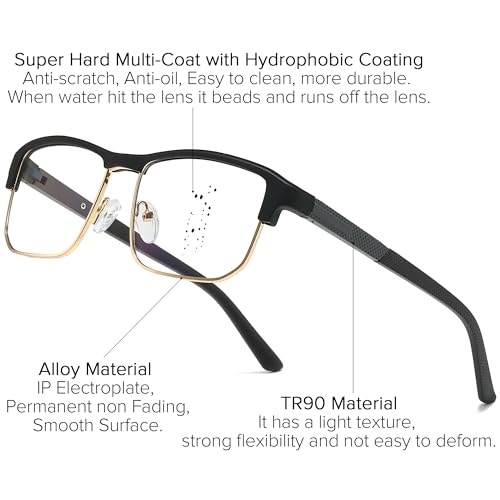 Image of Blue Light Blocking Glasses for Men Anti Fatigue Computer Gaming Eyeglasses UV Protection Scratch-Resistant Lens