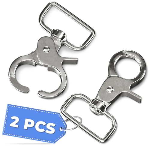 2Pcs Swivel Snap Hooks Heavy Duty Trigger Snaps - Lanyard Clips Lobster Claw Clasps Keychain Clips Dog Tag Clip Leash Hook for Keys Heavy Duty Clips - Stainless Steel Lobster Clasp Trigger Snap Hooks