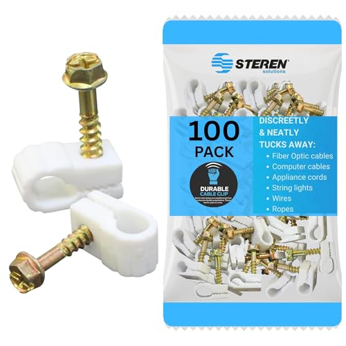 STEREN Durable Polyethylene Cable Clips