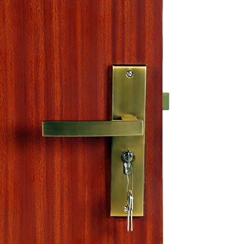 Image of BLUE SPACE Premium 8 Inch Cylindrical Plate Heavy Duty Key Lock - Main Door Lock Set with 3 Keys /Mortise Door Lock for Home /Office /Hotel (MG308, Antique)