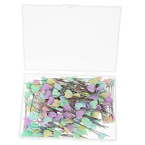 HOMSFOU 200Pcs Heart Head Sewing Pins Creative Locating Pins for Crafting Easy Insertion Removal for Floral Arrangements Quilting and DIY Projects