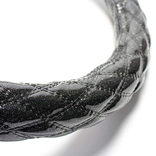 Azur ハンドルカバー ハリアー ステアリングカバー ラメブラック M(外径約38-39cm) XS55A24A-M-003