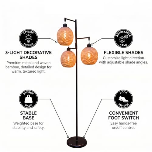 Image of Premium Decorative LED Floor Lamp & Glass Art Collection - Modern FlloNight Light - Unique Aesthetic Home Gift (Rayzen)