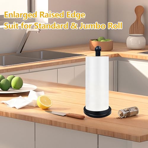 Houbobo Mug Holder Tree And Paper Towel Holder Set, Premium Stainless Steel Kitchen Roll Holders And Coffee Cup Holders With 6 Hooks, Black Kitchen Accessories For Countertop Storage And Organization - 5