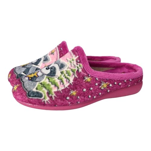 Chaussures de maison filles Gema Garcia 7609-6 framboise à bout fermé