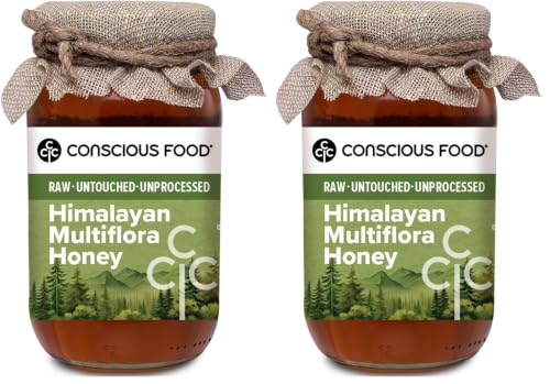 Image of Conscious Food Himalayan Multi Flora Honey | 500 gm | NMR Tested Honey | Tested in German Lab | Raw, Unheated and Unpasteurized (Pack of 2)